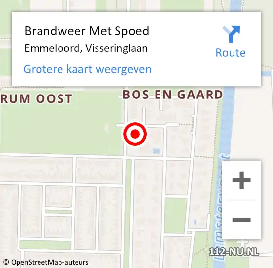 Locatie op kaart van de 112 melding: Brandweer Met Spoed Naar Emmeloord, Visseringlaan op 21 maart 2022 06:50