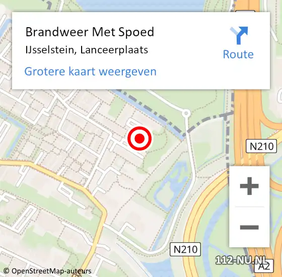 Locatie op kaart van de 112 melding: Brandweer Met Spoed Naar IJsselstein, Lanceerplaats op 21 maart 2022 09:34