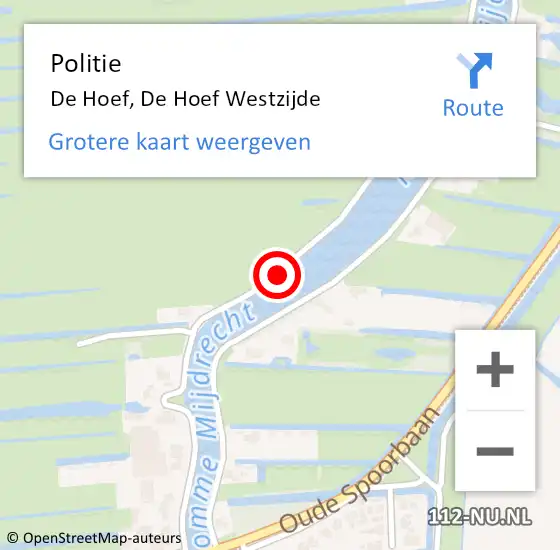 Locatie op kaart van de 112 melding: Politie De Hoef, De Hoef Westzijde op 11 juli 2014 17:08