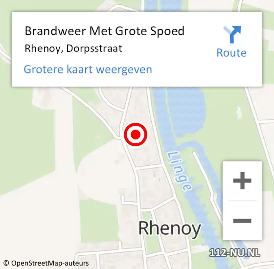 Locatie op kaart van de 112 melding: Brandweer Met Grote Spoed Naar Rhenoy, Dorpsstraat op 21 maart 2022 10:06