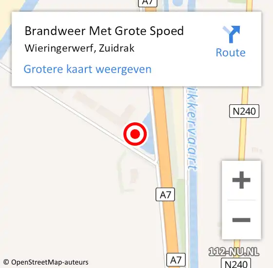 Locatie op kaart van de 112 melding: Brandweer Met Grote Spoed Naar Wieringerwerf, Zuidrak op 21 maart 2022 10:32