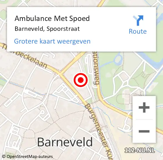 Locatie op kaart van de 112 melding: Ambulance Met Spoed Naar Barneveld, Spoorstraat op 21 maart 2022 10:47