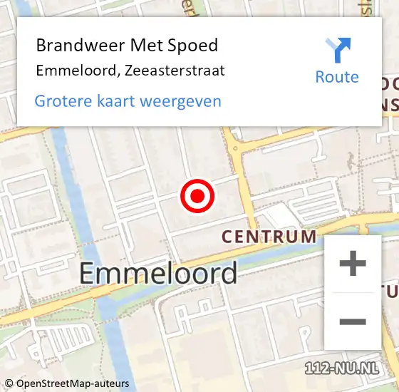 Locatie op kaart van de 112 melding: Brandweer Met Spoed Naar Emmeloord, Zeeasterstraat op 21 maart 2022 11:15