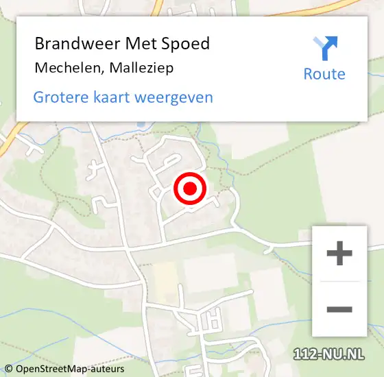 Locatie op kaart van de 112 melding: Brandweer Met Spoed Naar Mechelen, Malleziep op 21 maart 2022 11:49