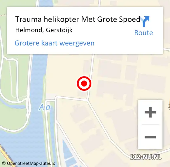 Locatie op kaart van de 112 melding: Trauma helikopter Met Grote Spoed Naar Helmond, Gerstdijk op 21 maart 2022 11:54