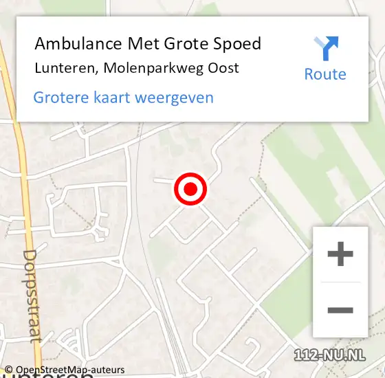 Locatie op kaart van de 112 melding: Ambulance Met Grote Spoed Naar Lunteren, Molenparkweg Oost op 21 maart 2022 12:11