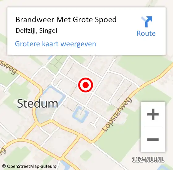 Locatie op kaart van de 112 melding: Brandweer Met Grote Spoed Naar Delfzijl, Singel op 21 maart 2022 12:38