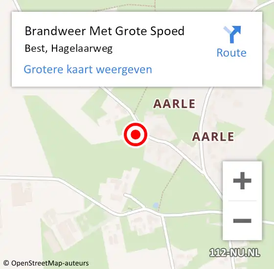 Locatie op kaart van de 112 melding: Brandweer Met Grote Spoed Naar Best, Hagelaarweg op 21 maart 2022 12:40