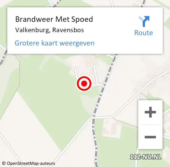 Locatie op kaart van de 112 melding: Brandweer Met Spoed Naar Valkenburg, Ravensbos op 21 maart 2022 12:45