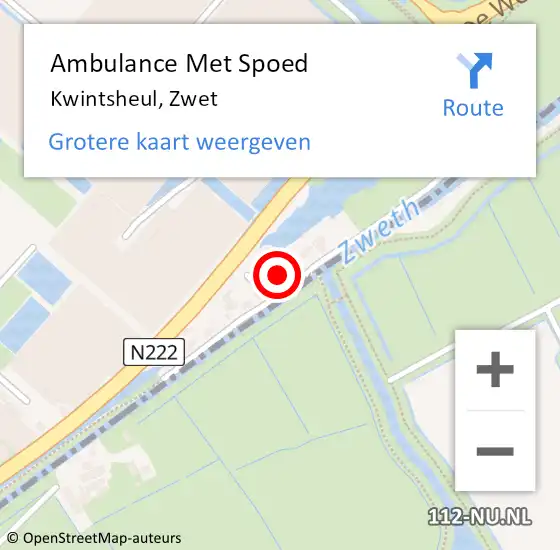 Locatie op kaart van de 112 melding: Ambulance Met Spoed Naar Kwintsheul, Zwet op 21 maart 2022 13:09