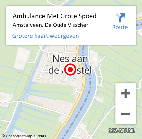 Locatie op kaart van de 112 melding: Ambulance Met Grote Spoed Naar Amstelveen, De Oude Visscher op 21 maart 2022 13:56