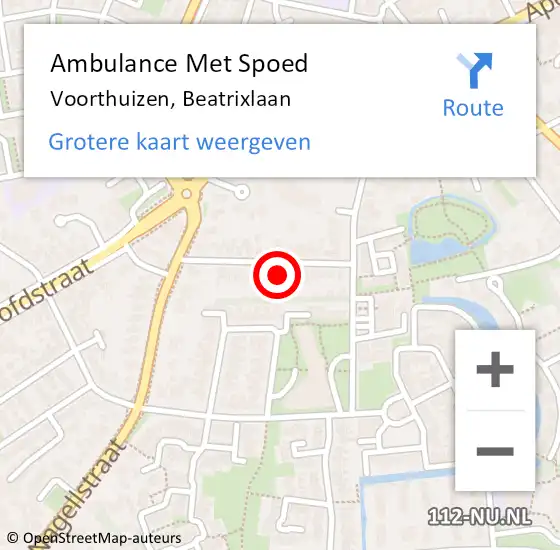 Locatie op kaart van de 112 melding: Ambulance Met Spoed Naar Voorthuizen, Beatrixlaan op 21 maart 2022 14:04