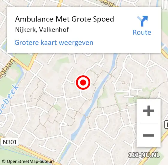 Locatie op kaart van de 112 melding: Ambulance Met Grote Spoed Naar Nijkerk, Valkenhof op 21 maart 2022 14:16