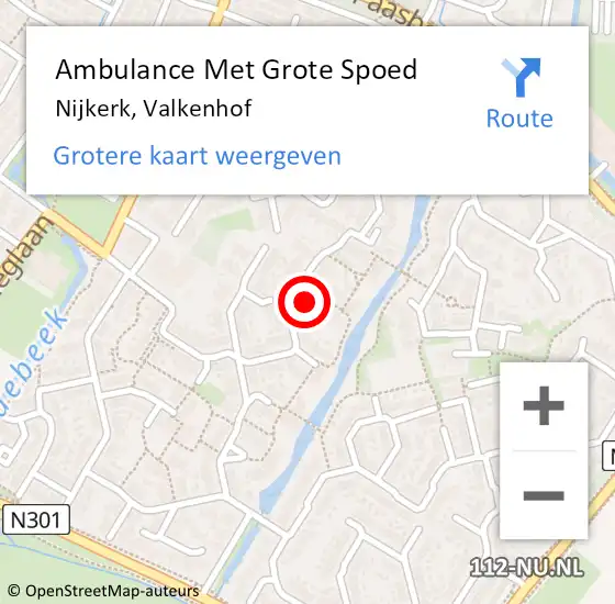Locatie op kaart van de 112 melding: Ambulance Met Grote Spoed Naar Nijkerk, Valkenhof op 21 maart 2022 14:20
