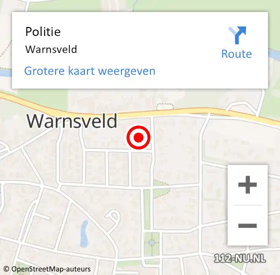 Locatie op kaart van de 112 melding: Politie Warnsveld op 21 maart 2022 15:28