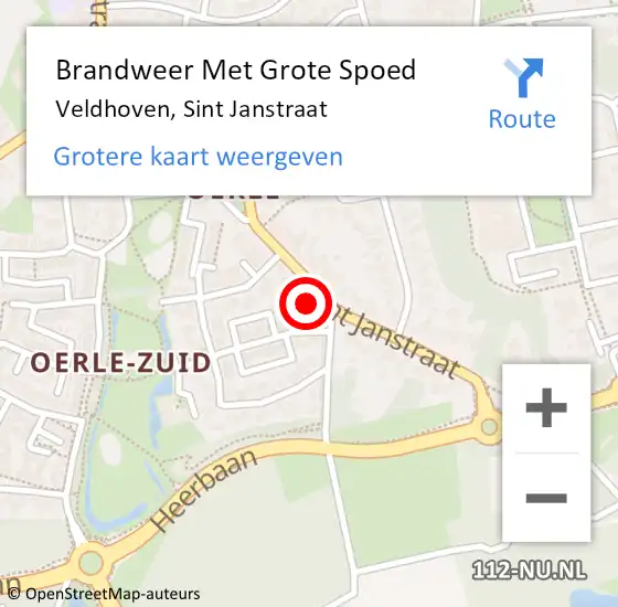 Locatie op kaart van de 112 melding: Brandweer Met Grote Spoed Naar Veldhoven, Sint Janstraat op 21 maart 2022 17:12