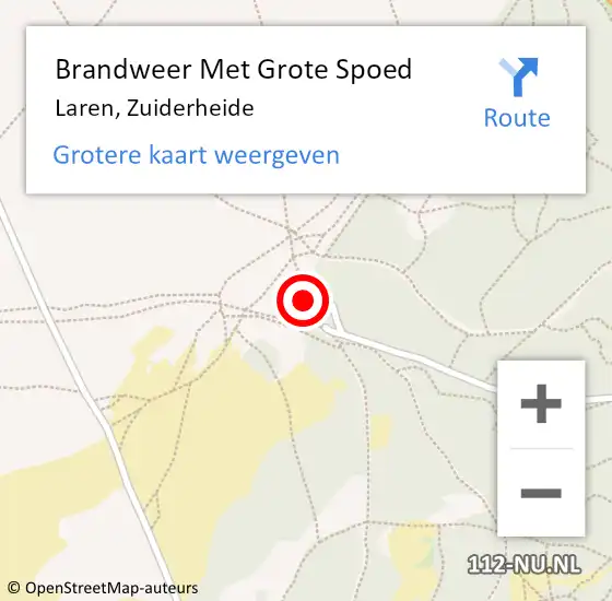 Locatie op kaart van de 112 melding: Brandweer Met Grote Spoed Naar Laren, Zuiderheide op 21 maart 2022 17:13