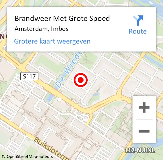 Locatie op kaart van de 112 melding: Brandweer Met Grote Spoed Naar Amsterdam, Imbos op 21 maart 2022 17:18