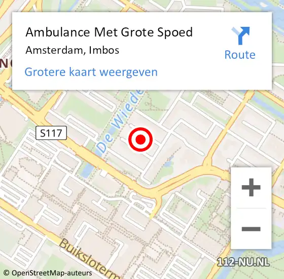Locatie op kaart van de 112 melding: Ambulance Met Grote Spoed Naar Amsterdam, Imbos op 21 maart 2022 17:19
