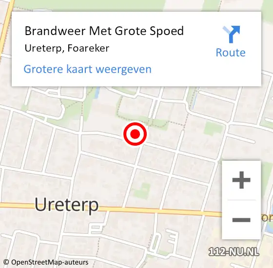 Locatie op kaart van de 112 melding: Brandweer Met Grote Spoed Naar Ureterp, Foareker op 21 maart 2022 17:27