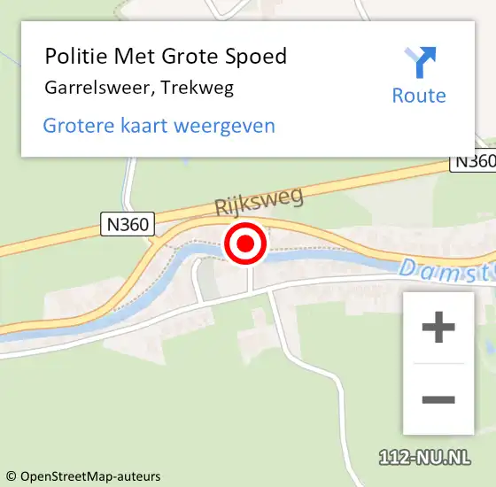 Locatie op kaart van de 112 melding: Politie Met Grote Spoed Naar Garrelsweer, Trekweg op 21 maart 2022 17:42