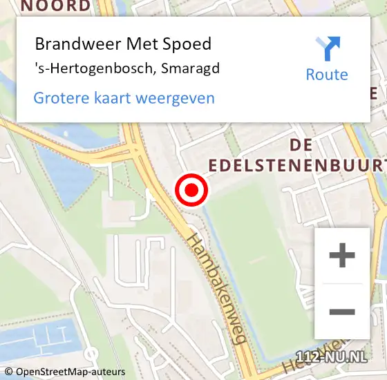 Locatie op kaart van de 112 melding: Brandweer Met Spoed Naar 's-Hertogenbosch, Smaragd op 21 maart 2022 18:24