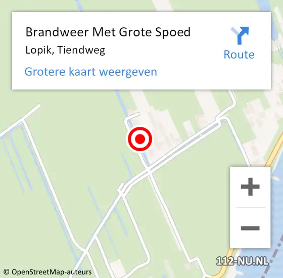 Locatie op kaart van de 112 melding: Brandweer Met Grote Spoed Naar Lopik, Tiendweg op 21 maart 2022 19:00