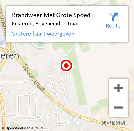 Locatie op kaart van de 112 melding: Brandweer Met Grote Spoed Naar Kesteren, Boveneindsestraat op 21 maart 2022 19:12