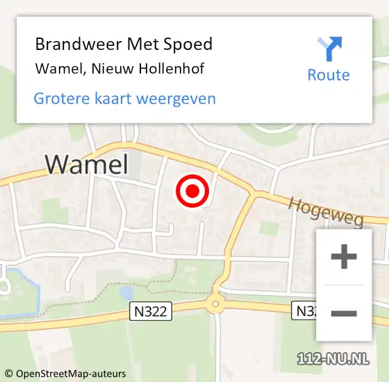 Locatie op kaart van de 112 melding: Brandweer Met Spoed Naar Wamel, Nieuw Hollenhof op 21 maart 2022 19:16