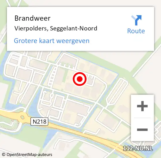 Locatie op kaart van de 112 melding: Brandweer Vierpolders, Seggelant-Noord op 21 maart 2022 19:30