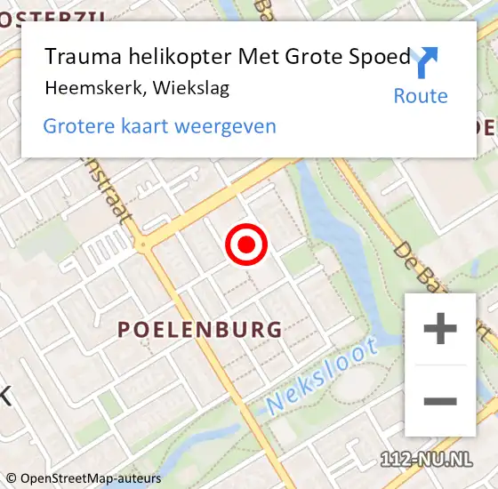 Locatie op kaart van de 112 melding: Trauma helikopter Met Grote Spoed Naar Heemskerk, Wiekslag op 21 maart 2022 20:02