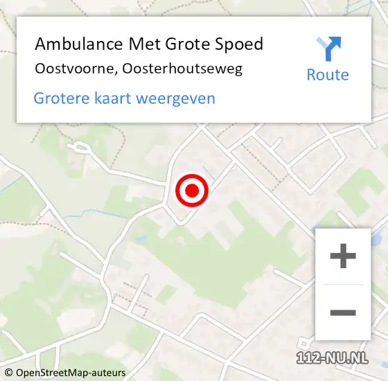 Locatie op kaart van de 112 melding: Ambulance Met Grote Spoed Naar Oostvoorne, Oosterhoutseweg op 21 maart 2022 20:06