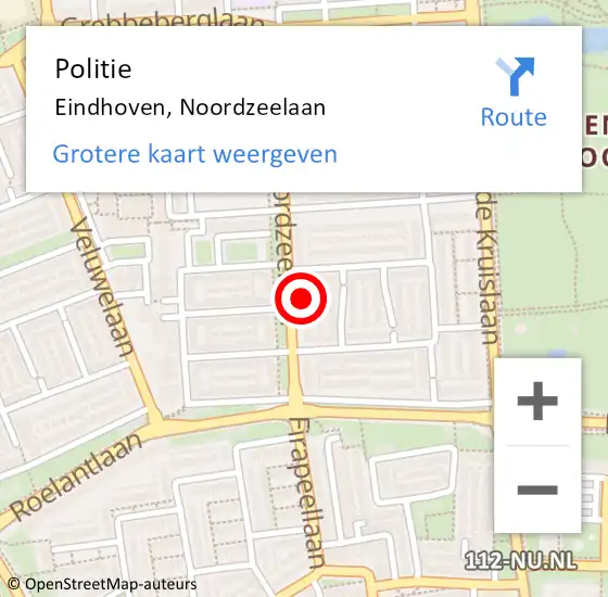 Locatie op kaart van de 112 melding: Politie Eindhoven, Noordzeelaan op 21 maart 2022 20:07