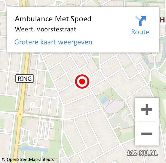 Locatie op kaart van de 112 melding: Ambulance Met Spoed Naar Weert, Voorstestraat op 21 maart 2022 20:09