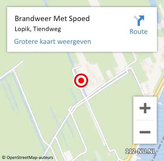 Locatie op kaart van de 112 melding: Brandweer Met Spoed Naar Lopik, Tiendweg op 21 maart 2022 20:17