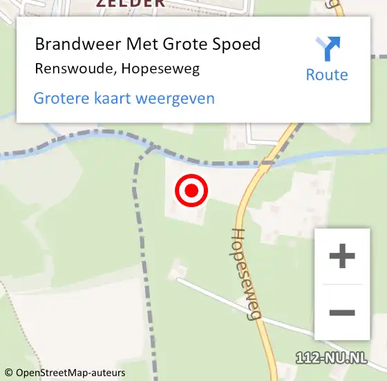 Locatie op kaart van de 112 melding: Brandweer Met Grote Spoed Naar Renswoude, Hopeseweg op 21 maart 2022 20:24