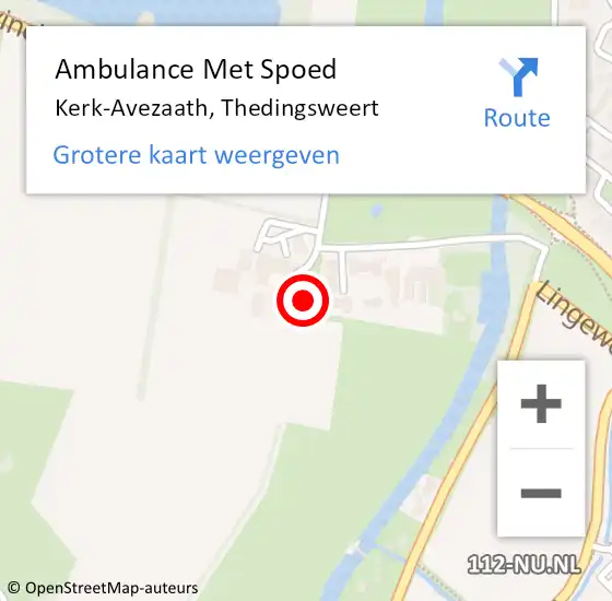 Locatie op kaart van de 112 melding: Ambulance Met Spoed Naar Kerk-Avezaath, Thedingsweert op 21 maart 2022 20:27