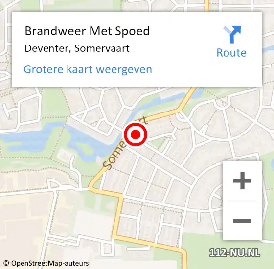 Locatie op kaart van de 112 melding: Brandweer Met Spoed Naar Deventer, Somervaart op 21 maart 2022 20:46