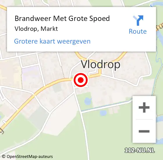 Locatie op kaart van de 112 melding: Brandweer Met Grote Spoed Naar Vlodrop, Markt op 21 maart 2022 22:43