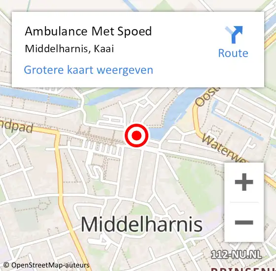 Locatie op kaart van de 112 melding: Ambulance Met Spoed Naar Middelharnis, Kaai op 21 maart 2022 22:46