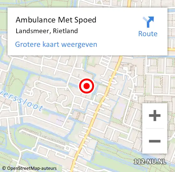 Locatie op kaart van de 112 melding: Ambulance Met Spoed Naar Landsmeer, Rietland op 21 maart 2022 23:03