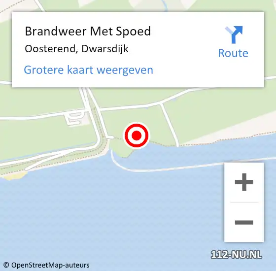 Locatie op kaart van de 112 melding: Brandweer Met Spoed Naar Oosterend, Dwarsdijk op 21 maart 2022 23:23