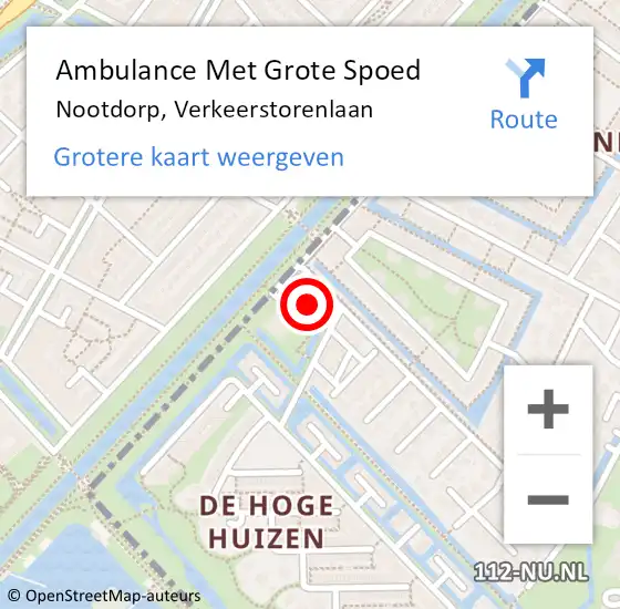 Locatie op kaart van de 112 melding: Ambulance Met Grote Spoed Naar Nootdorp, Verkeerstorenlaan op 21 maart 2022 23:49