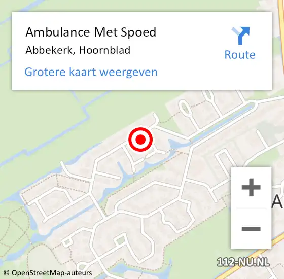 Locatie op kaart van de 112 melding: Ambulance Met Spoed Naar Abbekerk, Hoornblad op 22 maart 2022 00:05
