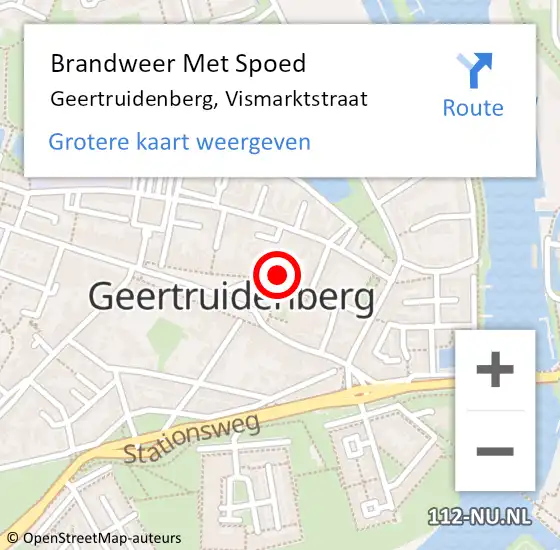 Locatie op kaart van de 112 melding: Brandweer Met Spoed Naar Geertruidenberg, Vismarktstraat op 22 maart 2022 03:32