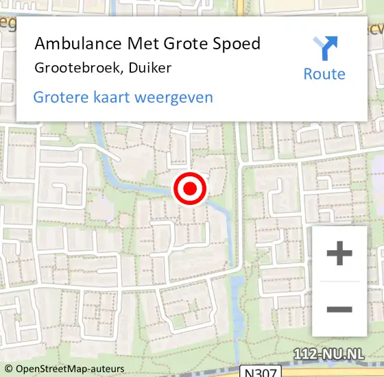 Locatie op kaart van de 112 melding: Ambulance Met Grote Spoed Naar Grootebroek, Duiker op 22 maart 2022 04:48