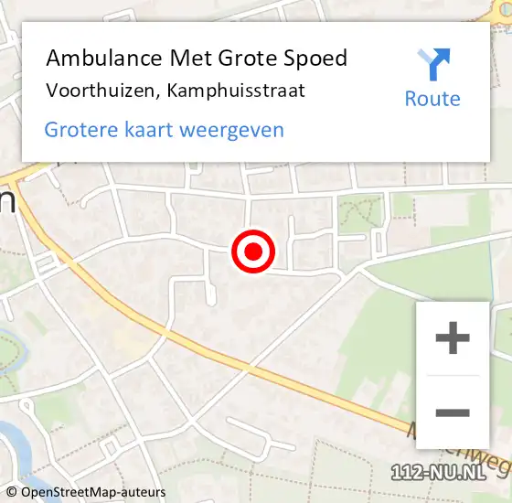 Locatie op kaart van de 112 melding: Ambulance Met Grote Spoed Naar Voorthuizen, Kamphuisstraat op 22 maart 2022 05:24