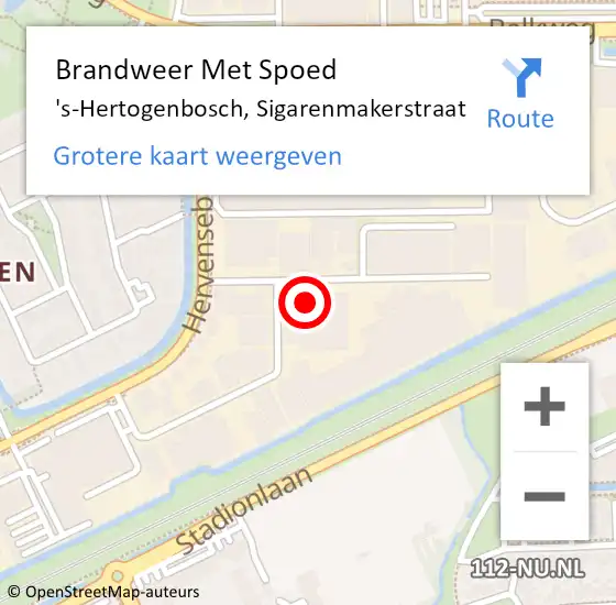 Locatie op kaart van de 112 melding: Brandweer Met Spoed Naar 's-Hertogenbosch, Sigarenmakerstraat op 22 maart 2022 07:27