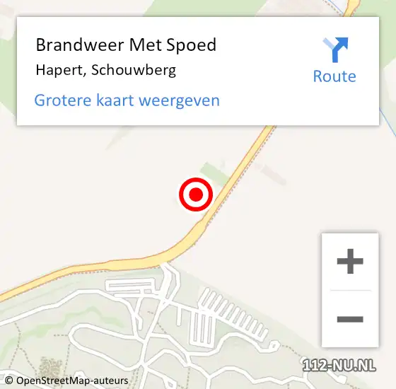 Locatie op kaart van de 112 melding: Brandweer Met Spoed Naar Hapert, Schouwberg op 22 maart 2022 07:30