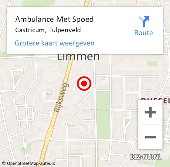 Locatie op kaart van de 112 melding: Ambulance Met Spoed Naar Castricum, Tulpenveld op 22 maart 2022 08:13